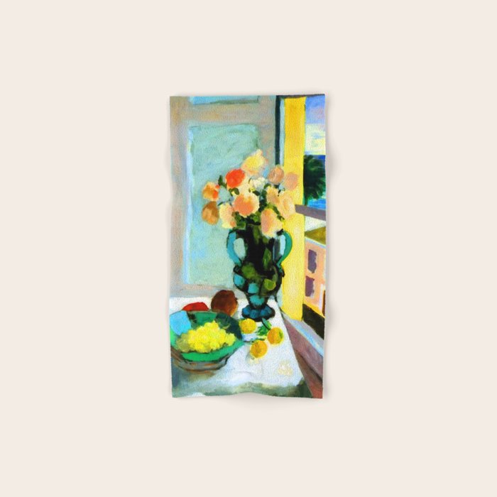 Henri Matisse Roses by the Window Bath Towel Gallery Image 1