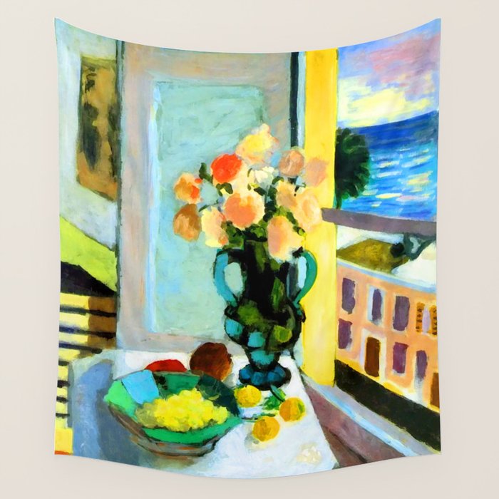 Henri Matisse Roses by the Window Wall Tapestry Gallery Image 4