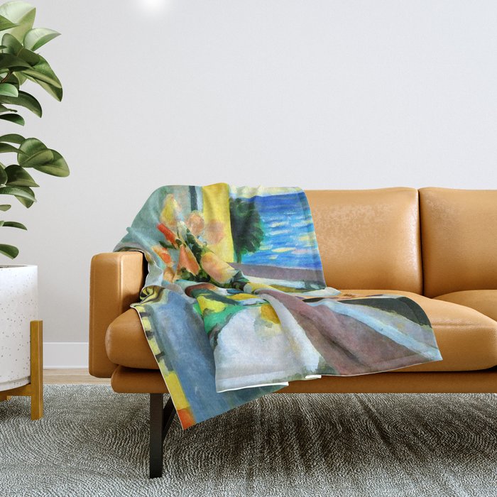 Henri Matisse Roses by the Window Throw Blanket Gallery Image 1