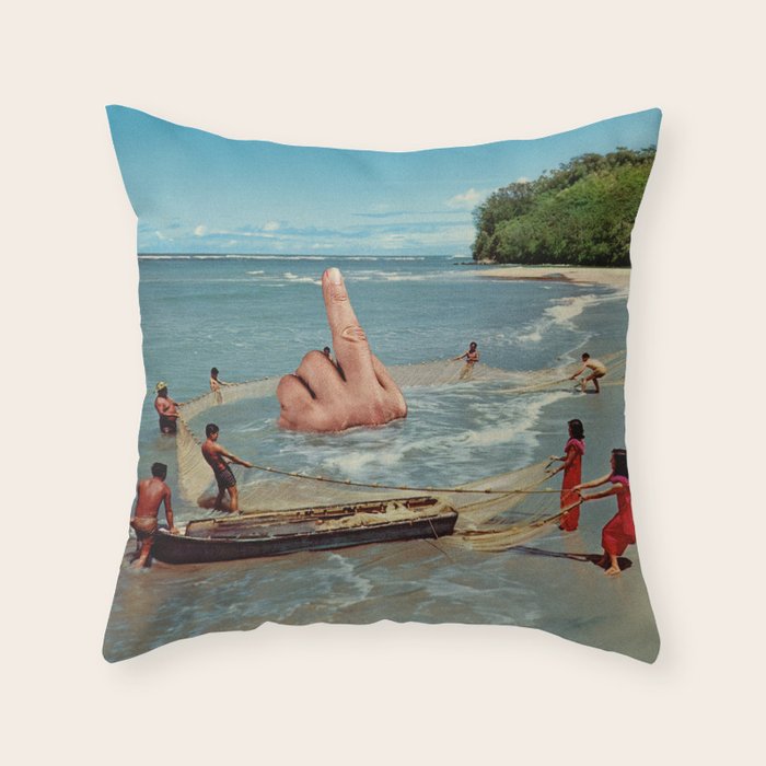 Fish Fingers - Rude catch of the day Throw Pillow Gallery Image 6