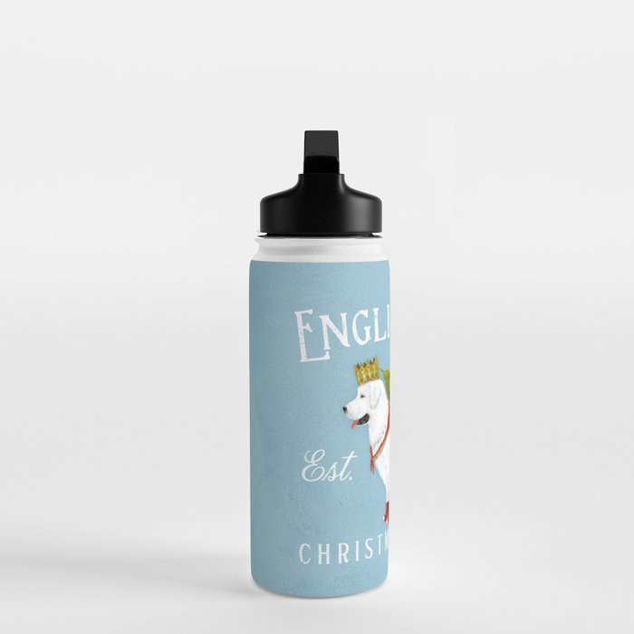 English Cream golden retriever dog christmas tree holiday farm art  Water Bottle Gallery Image 3