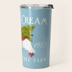 English Cream golden retriever dog christmas tree holiday farm art  Travel Mug Gallery Image 2