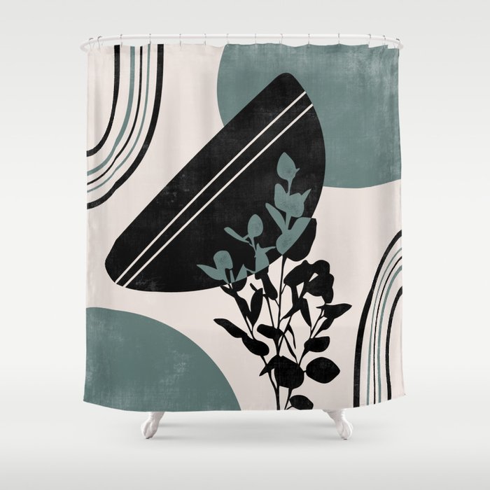 Eucalyptus Boho Botanical Shower Curtain Gallery Image 1