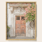Floral Entry In Rome | Front Door Collection Travel Photography Art Print | Pink Summer Flowers In Italy Serving Tray Gallery Image 1
