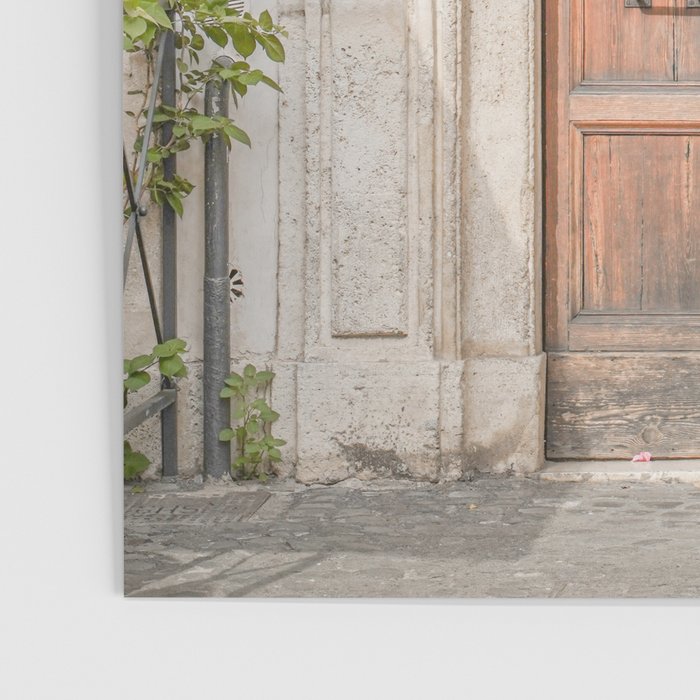 Floral Entry In Rome | Front Door Collection Travel Photography Art Print | Pink Summer Flowers In Italy Poster Gallery Image 3