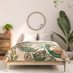 Whiskey & Lyrics Pattern Featuring A Pinup Girl Playing Guitar, Peach Cream Version Comforter Gallery Image 3