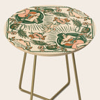 Whiskey & Lyrics Pattern Featuring A Pinup Girl Playing Guitar, Peach Cream Version Side Table Gallery Image 2