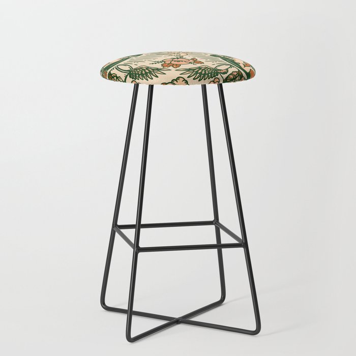 Whiskey & Lyrics Pattern Featuring A Pinup Girl Playing Guitar, Peach Cream Version Stool Gallery Image 1