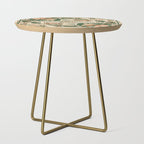 Whiskey & Lyrics Pattern Featuring A Pinup Girl Playing Guitar, Peach Cream Version Side Table Gallery Image 1