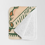 Whiskey & Lyrics Pattern Featuring A Pinup Girl Playing Guitar, Peach Cream Version Throw Blanket Gallery Image 3