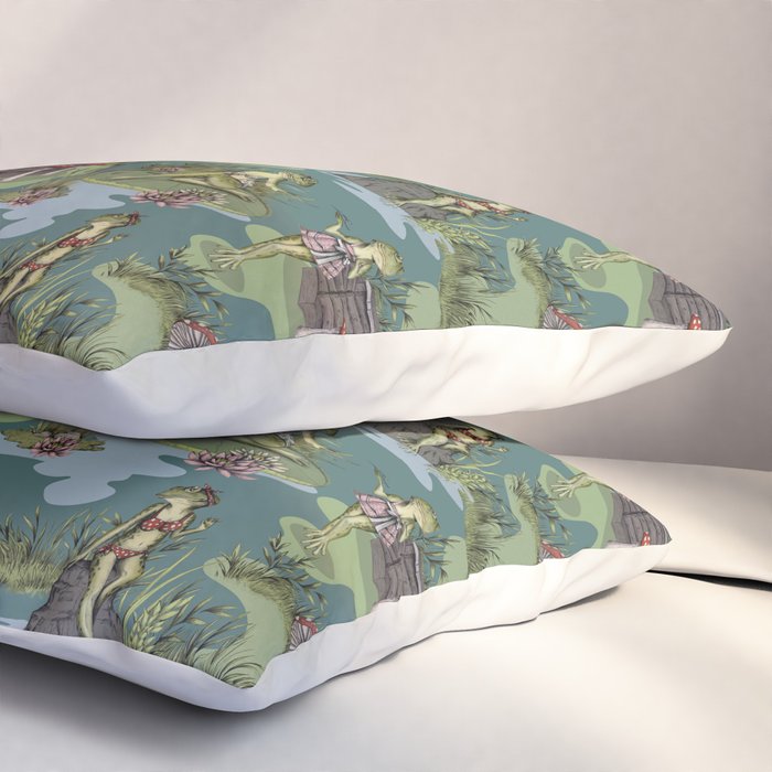 Vintage Pin-Up Girl Frogs Pillow Sham Gallery Image 3