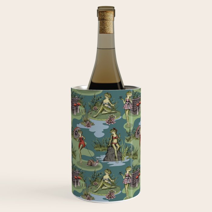 Vintage Pin-Up Girl Frogs Wine Chiller Gallery Image 3