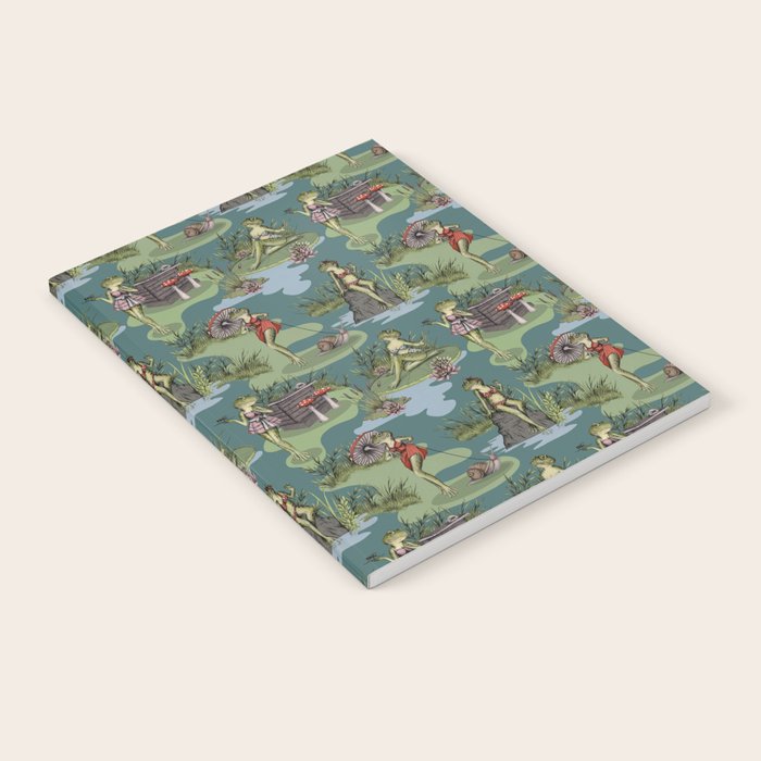 Vintage Pin-Up Girl Frogs Notebook