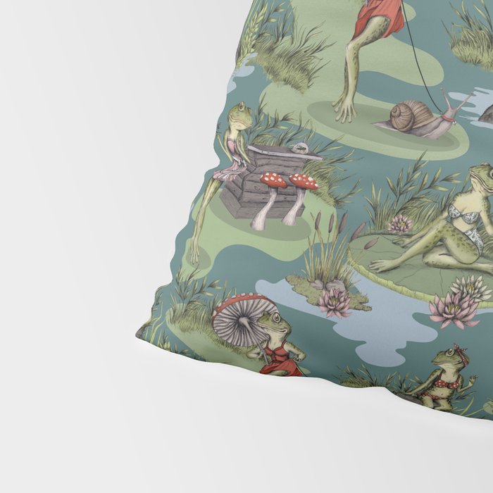 Vintage Pin-Up Girl Frogs Pillow Sham Gallery Image 4