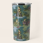 Vintage Pin-Up Girl Frogs Travel Mug Gallery Image 1