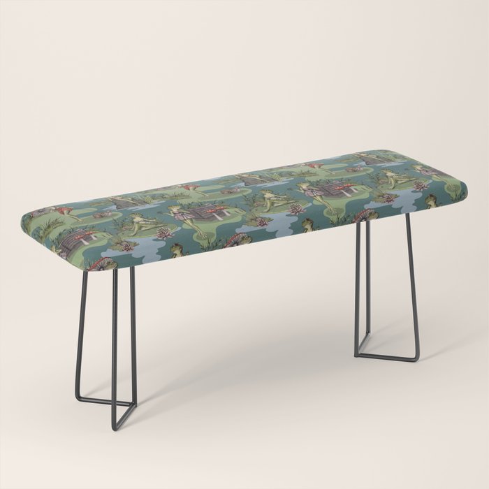Vintage Pin-Up Girl Frogs Bench Gallery Image 1