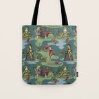 Vintage Pin-Up Girl Frogs Tote Bag Gallery Image 1