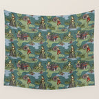 Vintage Pin-Up Girl Frogs Wall Tapestry Gallery Image 4