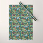 Vintage Pin-Up Girl Frogs Wrapping Paper Gallery Image 1