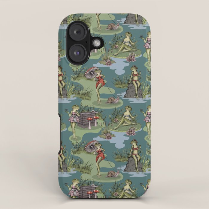 Vintage Pin-Up Girl Frogs Iphone Case