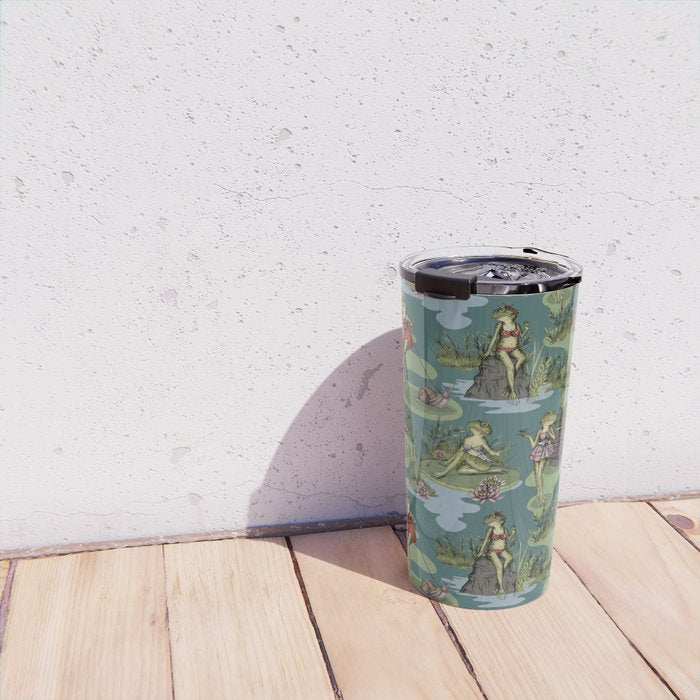 Vintage Pin-Up Girl Frogs Travel Mug Gallery Image 4
