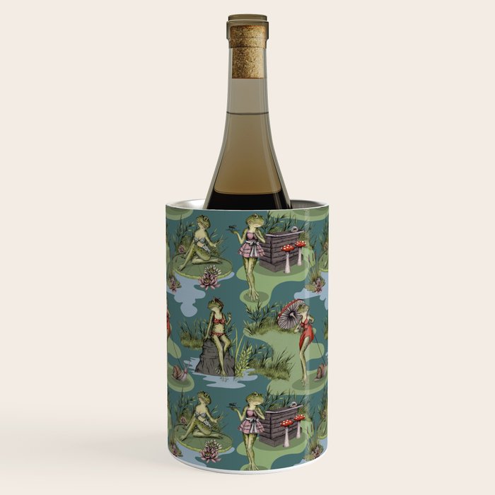 Vintage Pin-Up Girl Frogs Wine Chiller Gallery Image 1