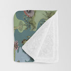 Vintage Pin-Up Girl Frogs Throw Blanket Gallery Image 3