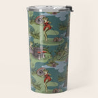 Vintage Pin-Up Girl Frogs Travel Mug Gallery Image 2