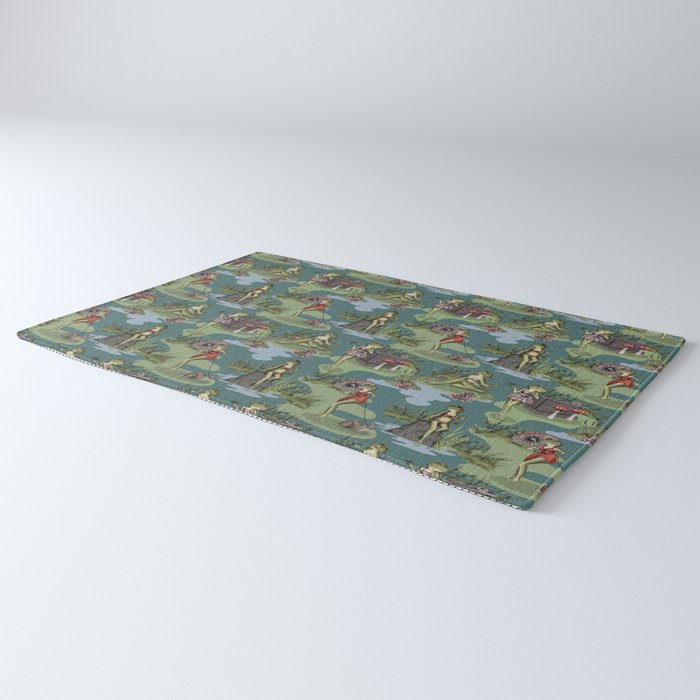 Vintage Pin-Up Girl Frogs Rug Gallery Image 3