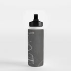 Baseball Helmet Patent - Baseball Player Art - Black Chalkboard Water Bottle Gallery Image 2