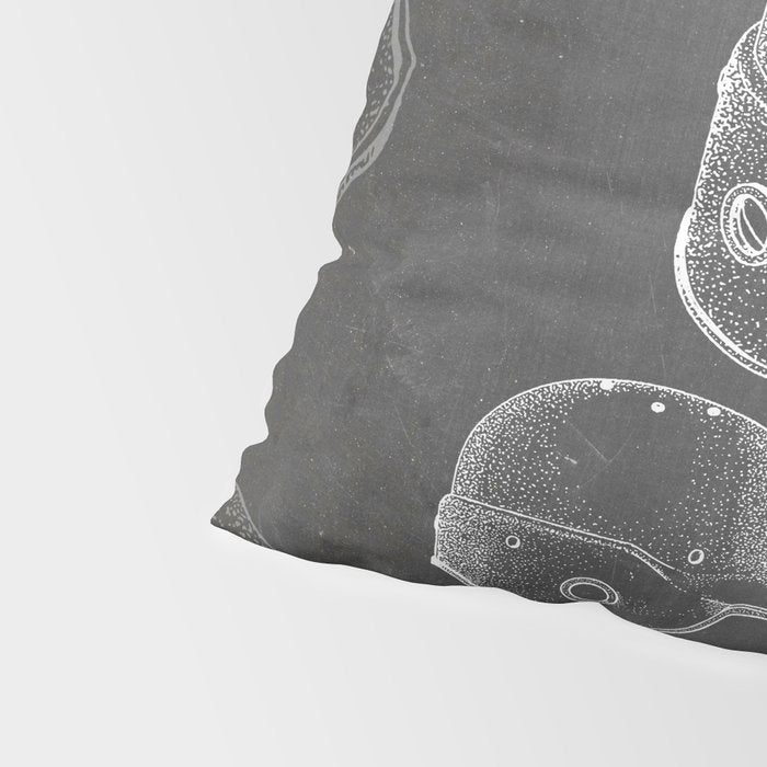 Baseball Helmet Patent - Baseball Player Art - Black Chalkboard Pillow Sham Gallery Image 4