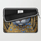 Gustav Klimt Style White Cat with Beautiful Costume Laptop Sleeve Gallery Image 2