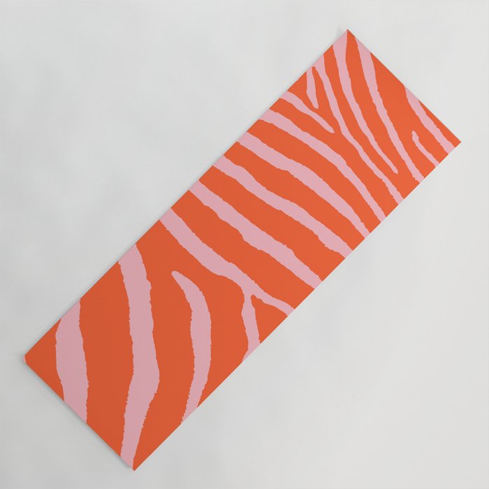 Zebra Orange and Pink 241 Yoga Mat