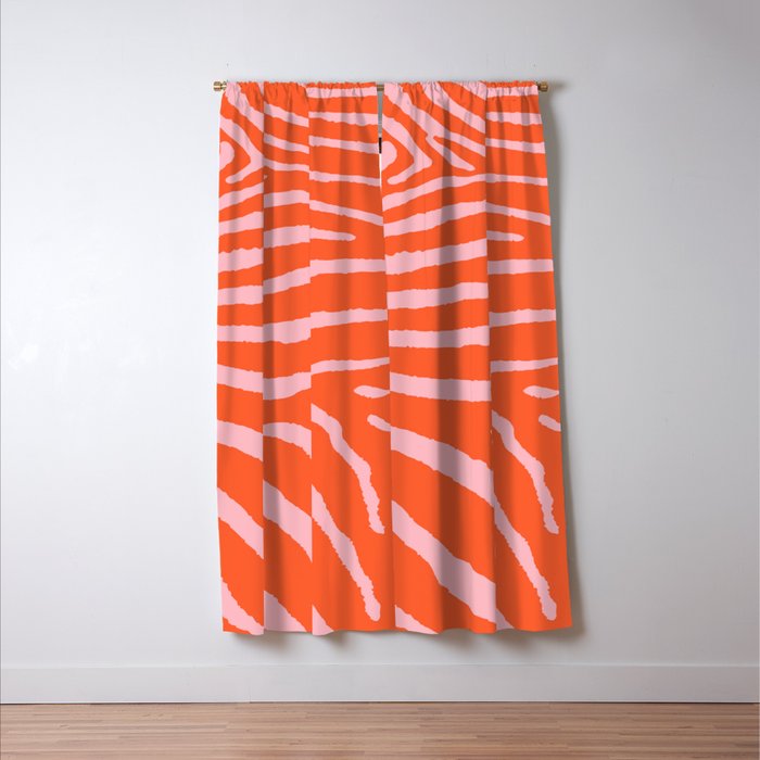 Zebra Orange and Pink 241 Window Curtain Gallery Image 3