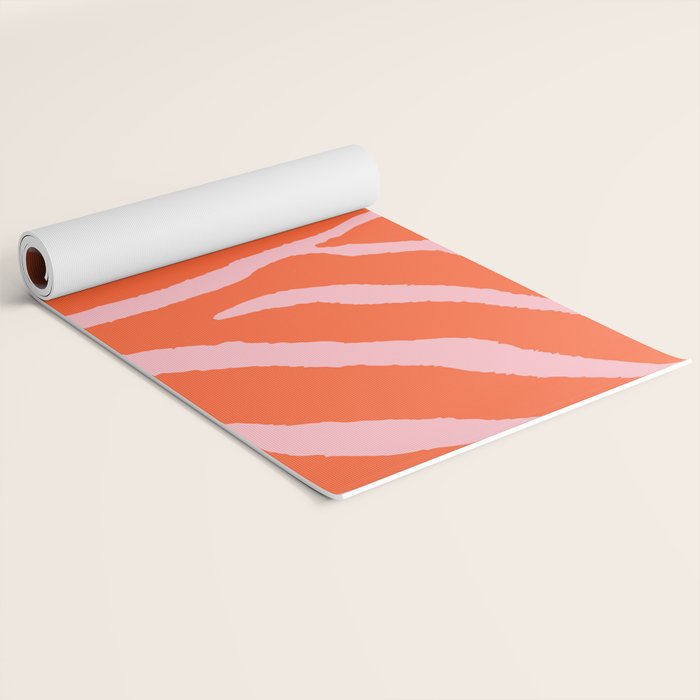 Zebra Orange and Pink 241 Yoga Mat Gallery Image 2