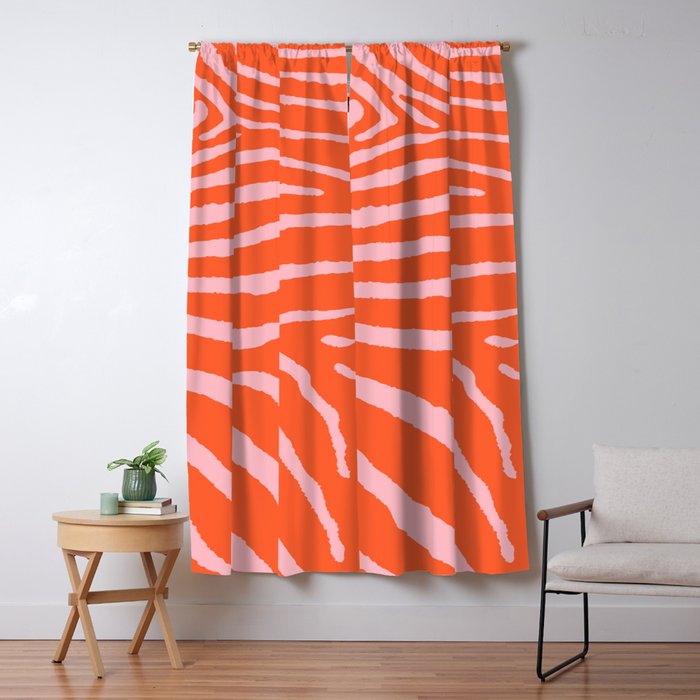Zebra Orange and Pink 241 Window Curtain Gallery Image 5