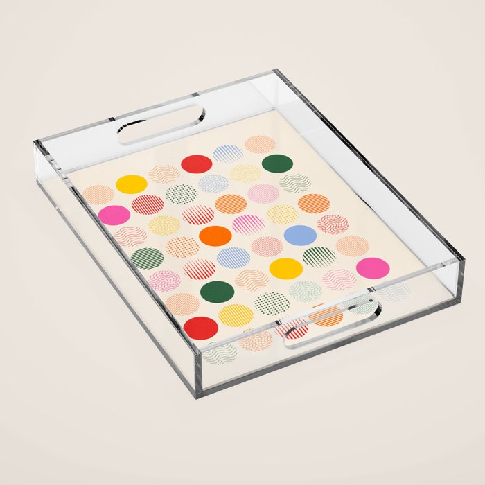 Retro Geometric Circles: Peach Bauhaus Edition Acrylic Tray Gallery Image 1