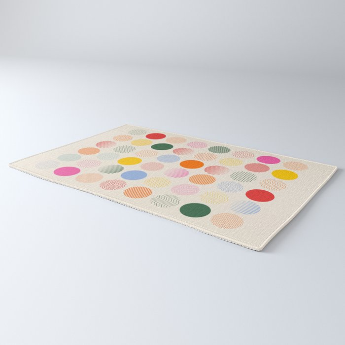 Retro Geometric Circles: Peach Bauhaus Edition Rug Gallery Image 3