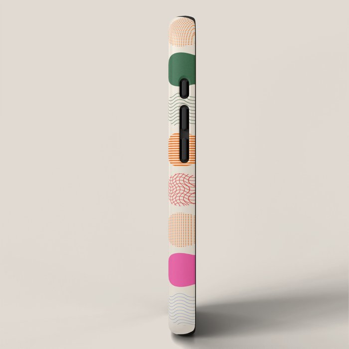 Retro Geometric Circles: Peach Bauhaus Edition iPhone Case Gallery Image 2