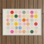 Retro Geometric Circles: Peach Bauhaus Edition Outdoor Rug Gallery Image 1