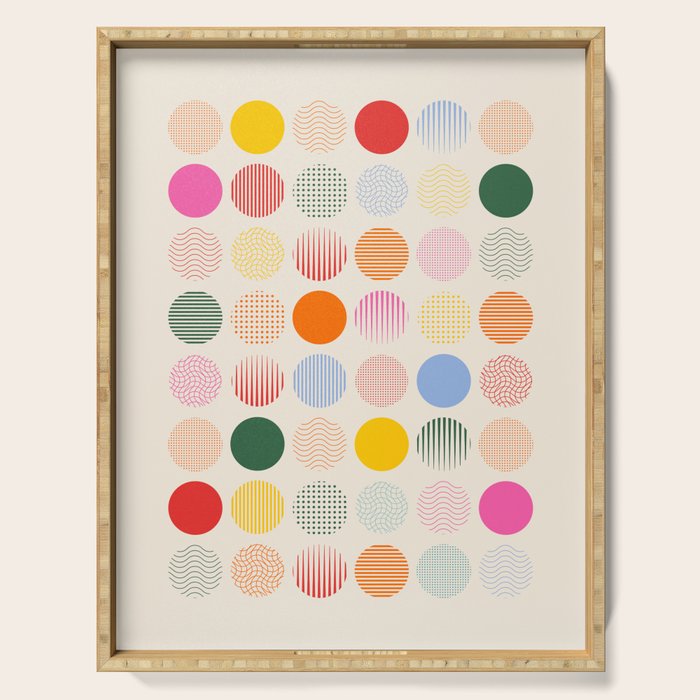 Retro Geometric Circles: Peach Bauhaus Edition Serving Tray Gallery Image 1