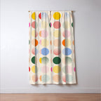 Retro Geometric Circles: Peach Bauhaus Edition Window Curtain Gallery Image 3