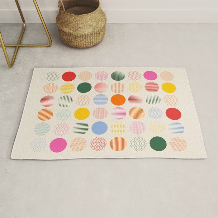 Retro Geometric Circles: Peach Bauhaus Edition Rug Gallery Image 1