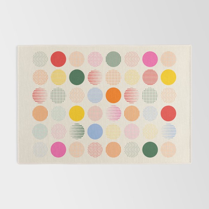 Retro Geometric Circles: Peach Bauhaus Edition Rug Gallery Image 2