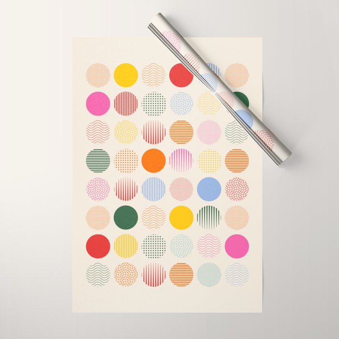 Retro Geometric Circles: Peach Bauhaus Edition Wrapping Paper Gallery Image 1