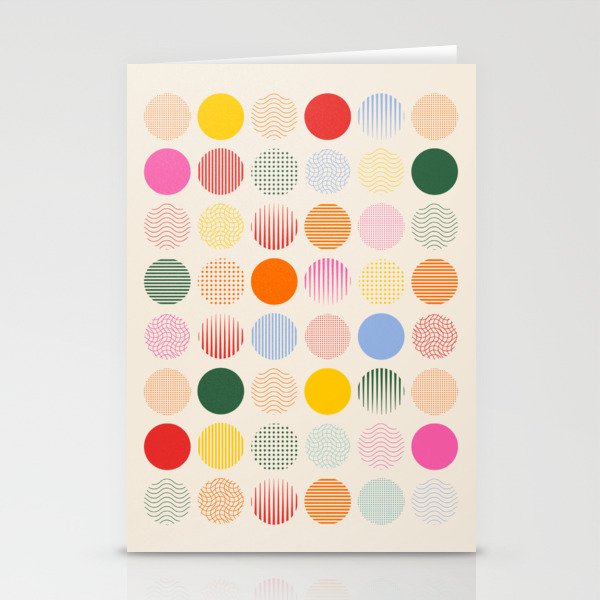 Retro Geometric Circles: Peach Bauhaus Edition Stationery Card Gallery Image 2