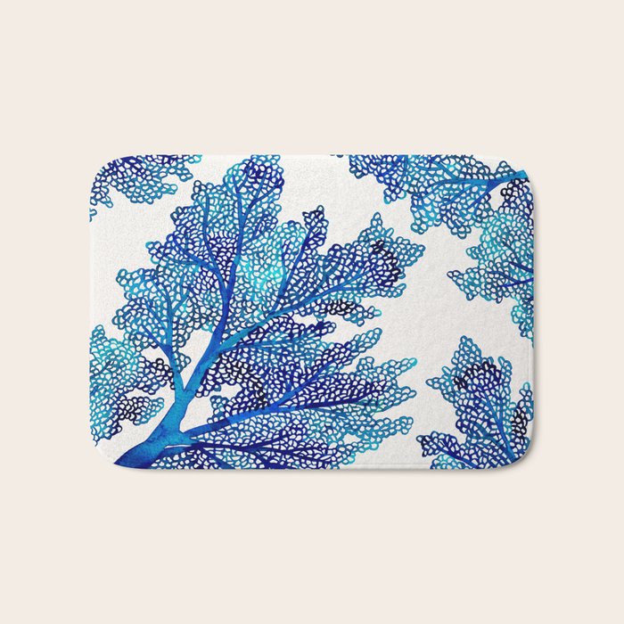 Sea Fan Coral - Blue OmbrÃ© Bath Mat Gallery Image 1