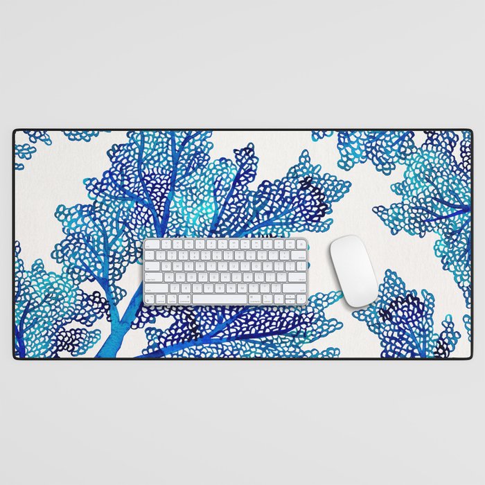 Sea Fan Coral - Blue OmbrÃ© Desk Mat Gallery Image 1
