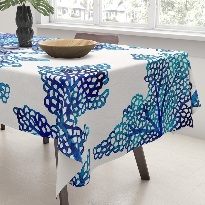 Sea Fan Coral - Blue OmbrÃ© Tablecloth Gallery Image 3