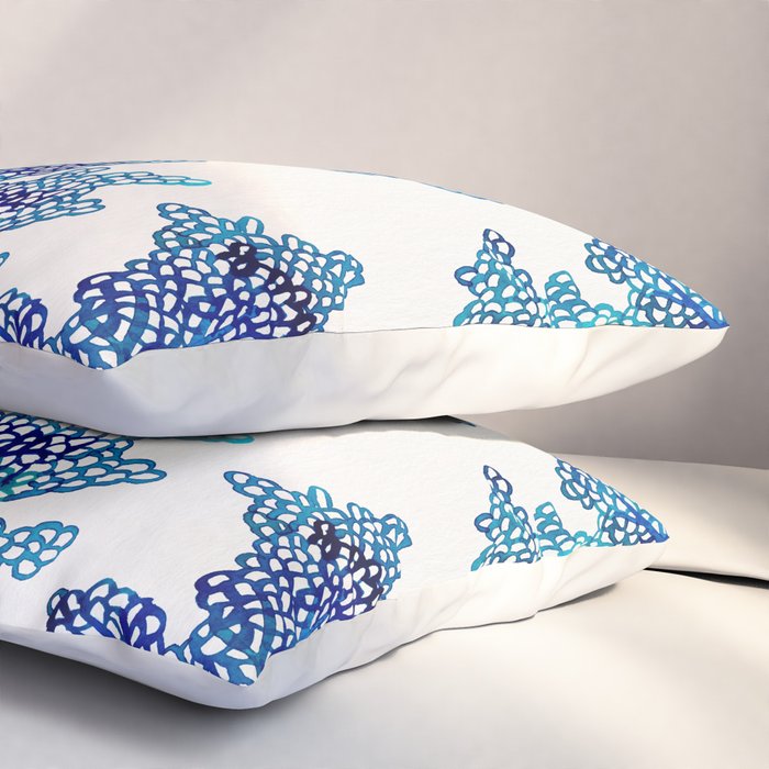 Sea Fan Coral - Blue OmbrÃ© Pillow Sham Gallery Image 3